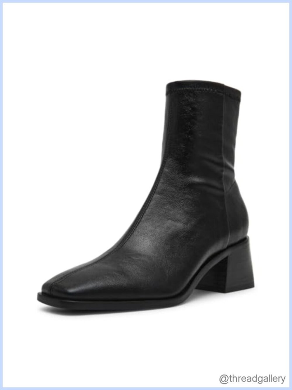 Steve Madden Eralyn Square Toe Ankle Bootie Block Heel Leather